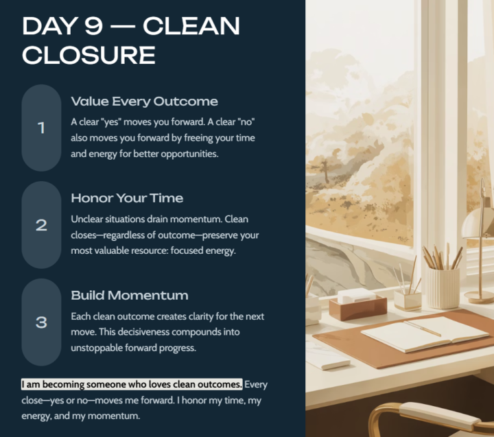 DAY 9 — CLEAN CLOSURE