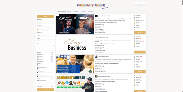🔍 Community Finder – die Skool Discovery 2.0