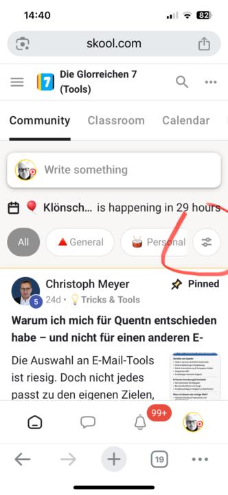 Kleiner Hack - ungelesene Posts im Feed finden.
