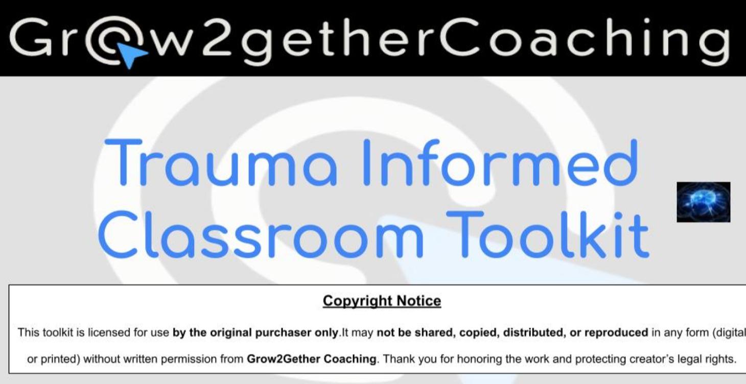 Trauma Informed Classroom Resources