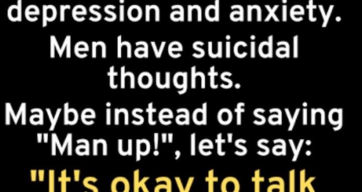 Its ok for men to talk