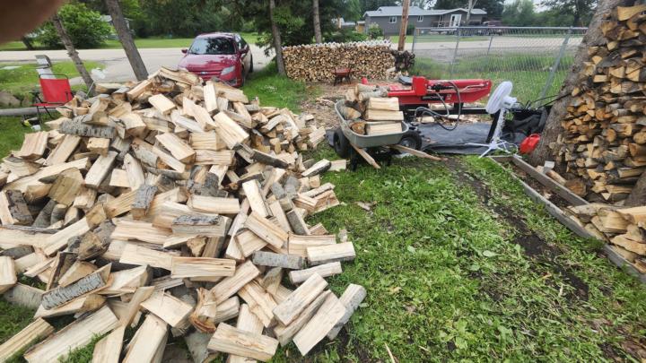 With the wet, wood splitting is on the agenda