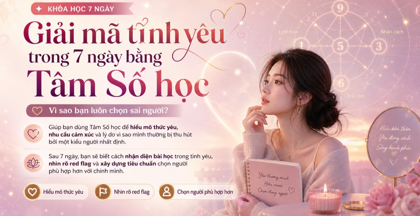 Giải mã tình yêu trong 7 ngày bằng Tâm Số học