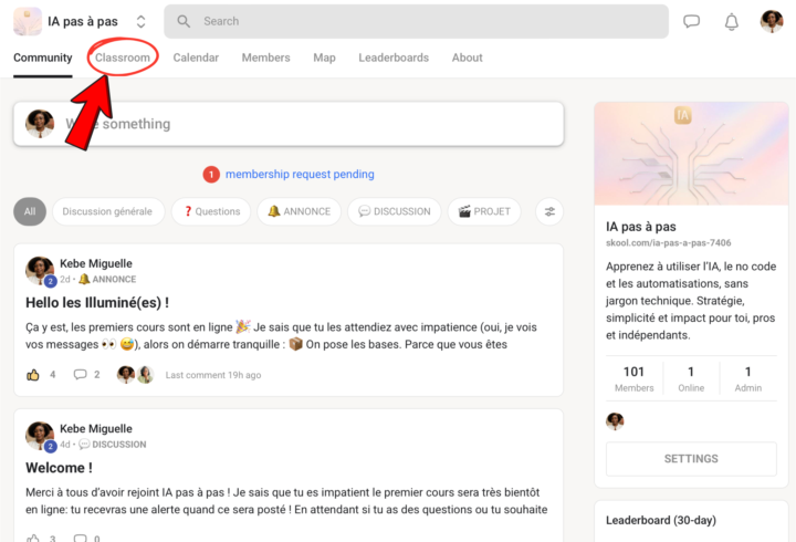 TUTO :Comment retrouver les cours sur Skool