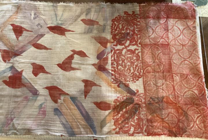 Hello all, I am offering a 4-week online art workshop titled "Meditative Marks: Printing and Stitching with Presence" 