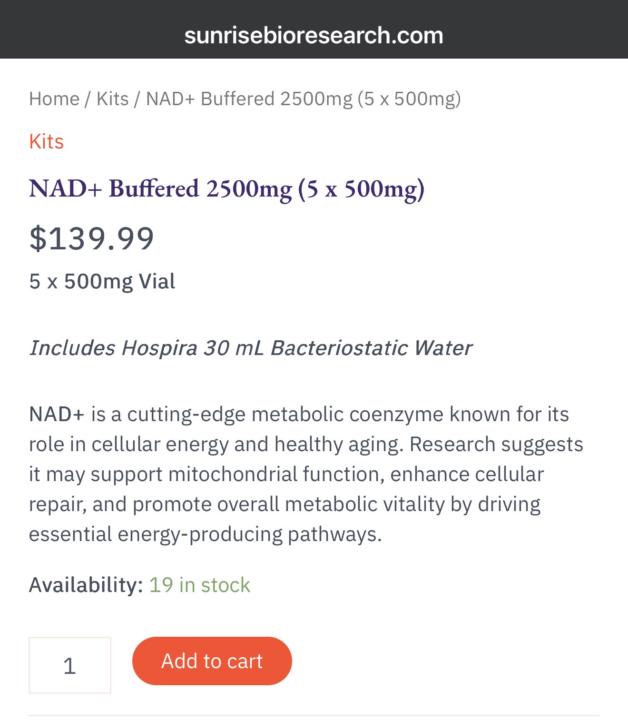Nad+ 500mg Buffered - 5 vials $118.99 ?!?!