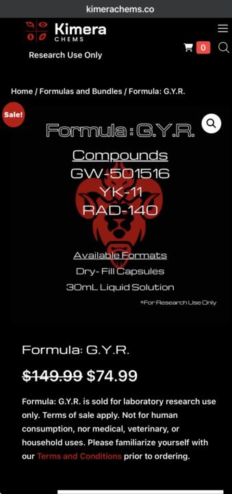 Rad-140/YK11/Cardarine blend ON SALE