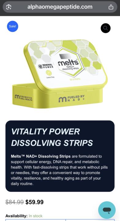 NAD+ Melt Dissolving Strips on sale!