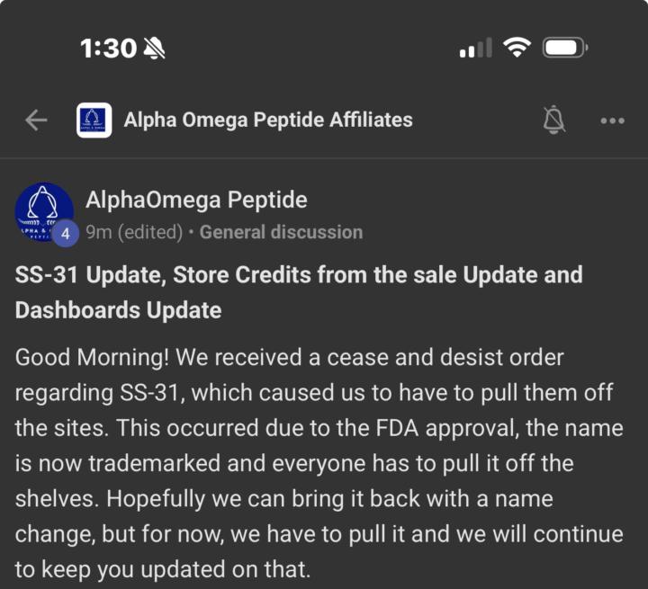 Ss-31 update. Please read