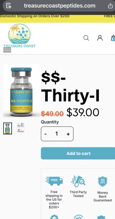 TreasureCoastPeptides now carries SS-31. Check the name lol