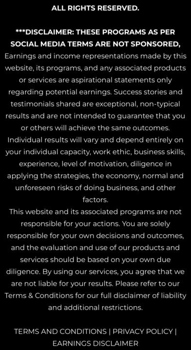 Earnings examples(Not Guaranteed)