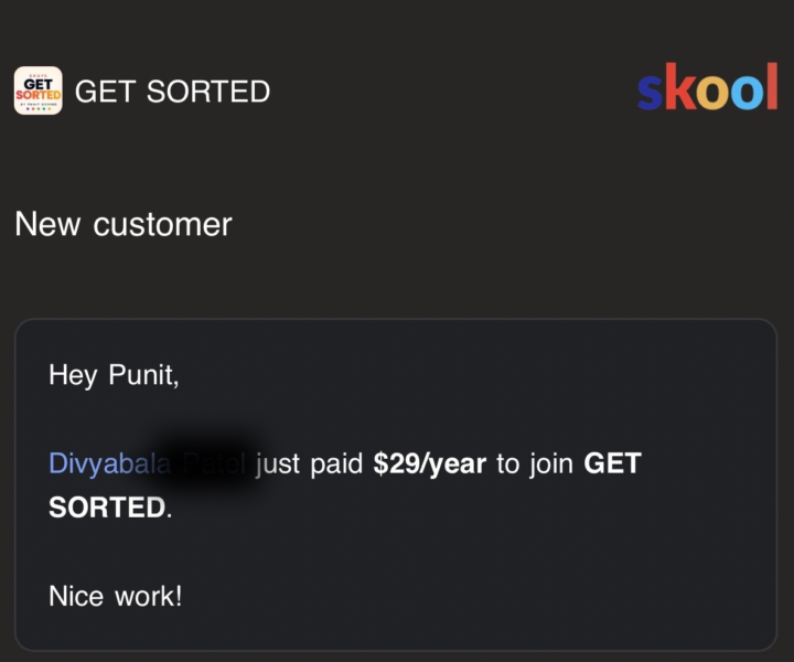 First paying customer!