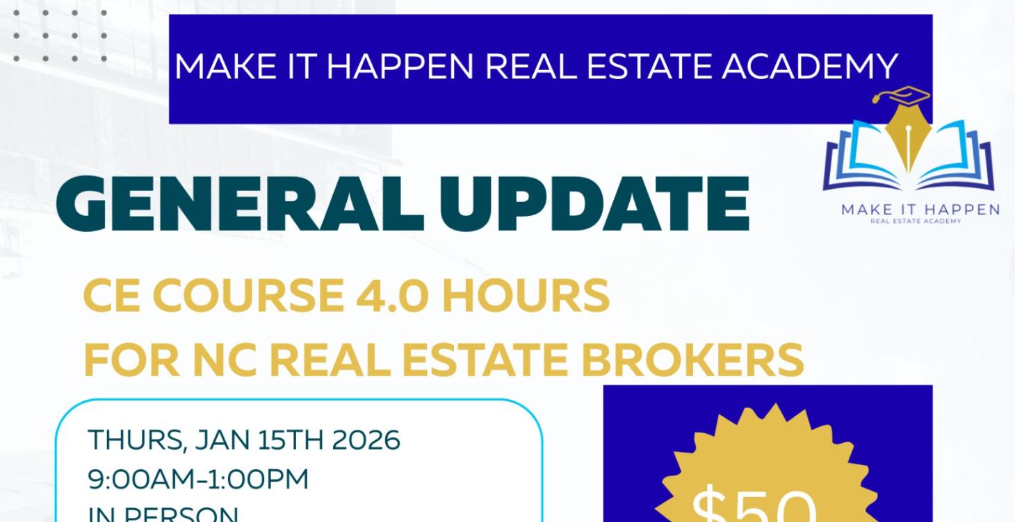 NC General Update Course In Person  Cost is $50