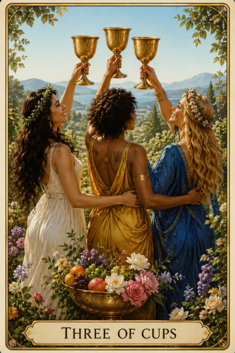 🌿 Daily Energy — May 24 | Three of Cups — Upright