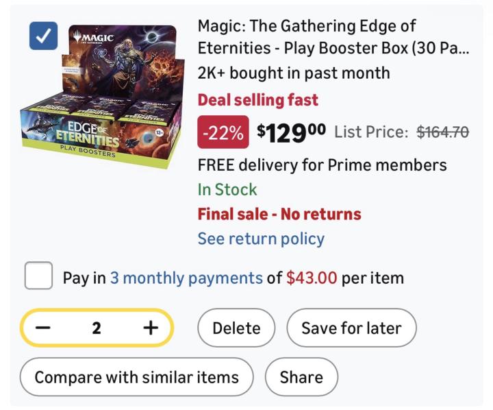 Edge of eternity deal on Amazon