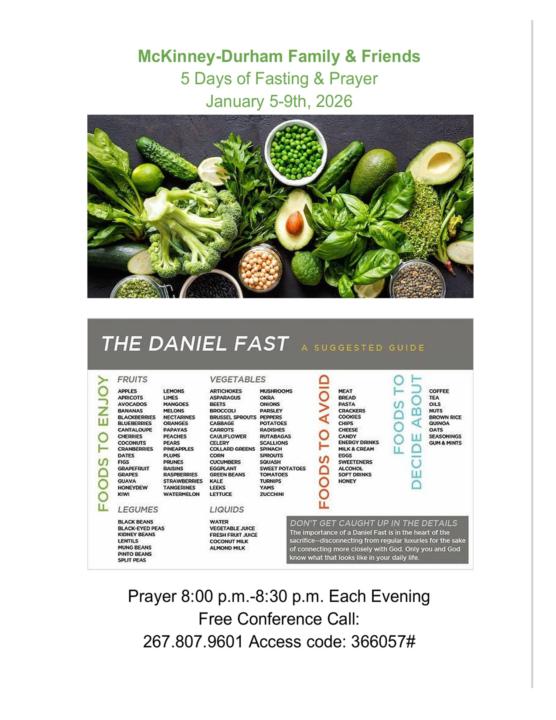 Day 1 of the Daniel Fast