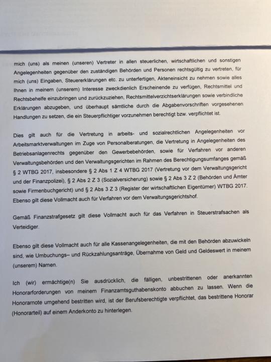 Vollmacht für die Steuerberatung meines Vereins