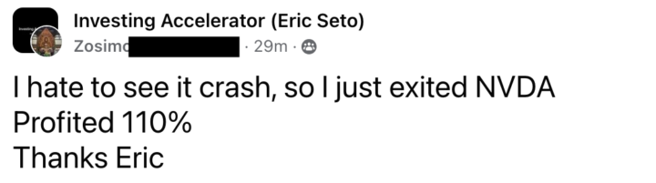 Zom made 110% from NVDA