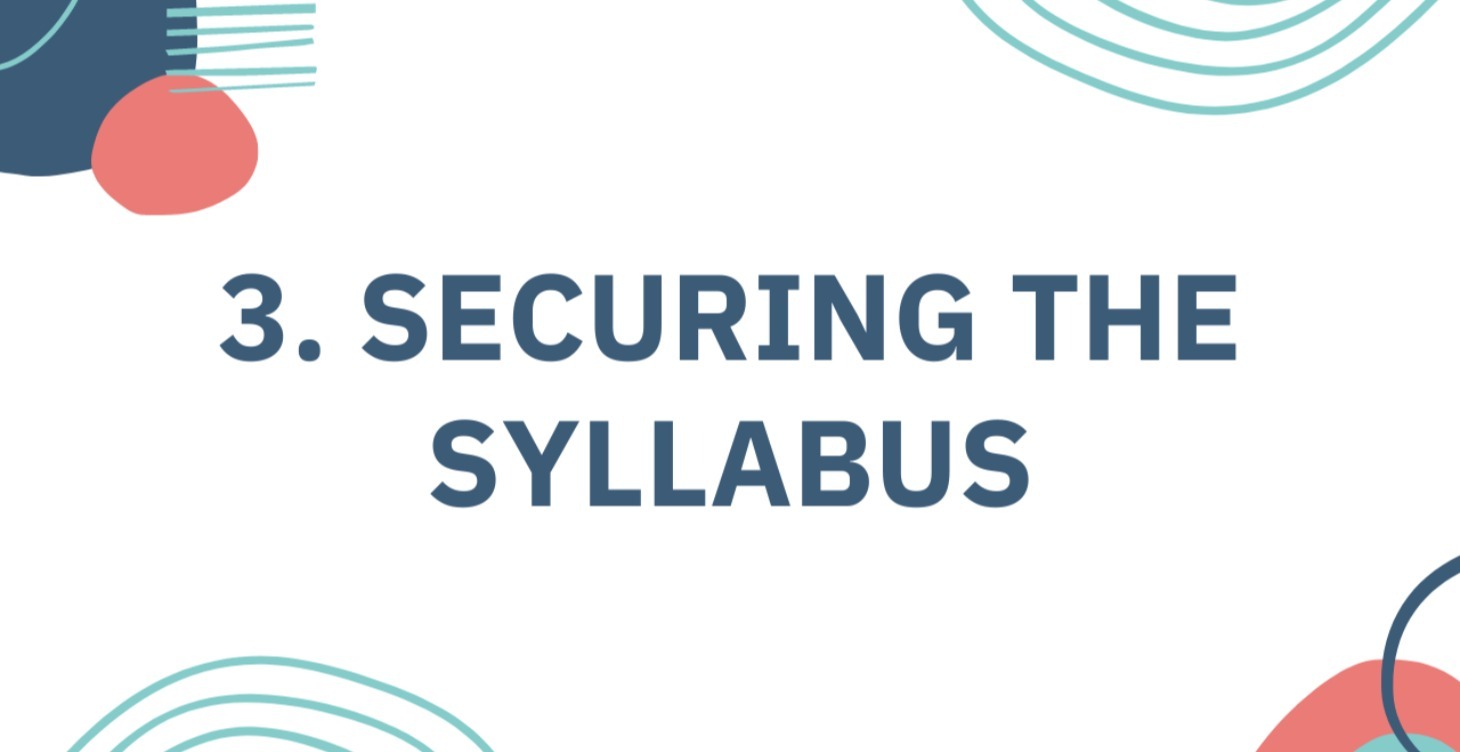 3. Securing The Syllabus