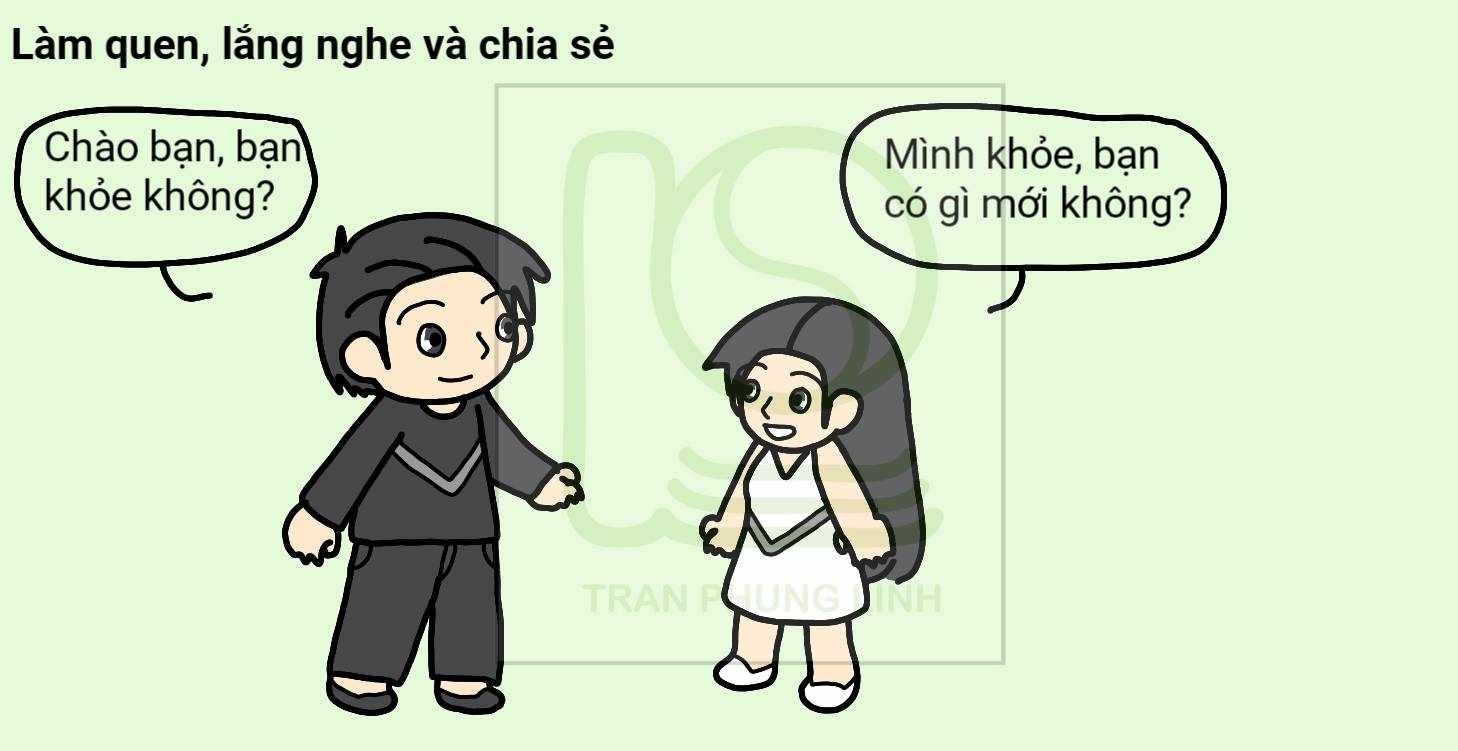 Làm quen, lắng nghe và chia sẻ