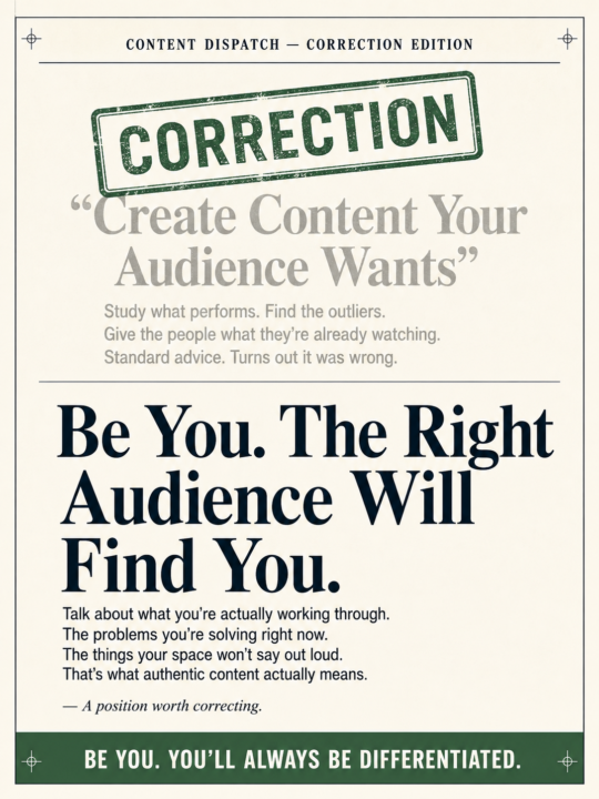I told you to create content your audience wants. I was wrong.