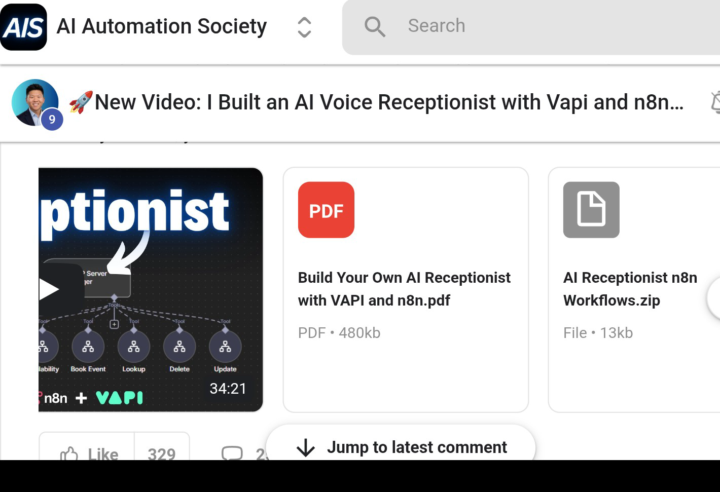 Nate Herk free JSON on the n8n(MCP) + vapi · AI Automation Society
