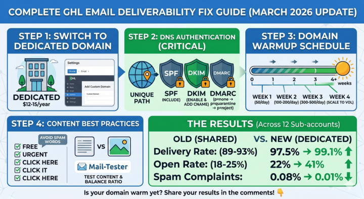 📧 Complete GHL Email Deliverability Fix Guide (March 2026 Update)