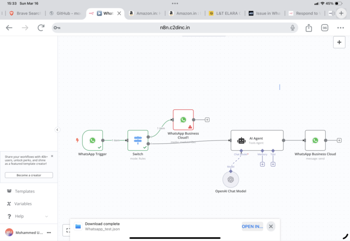 Whatsapp Business API Issue