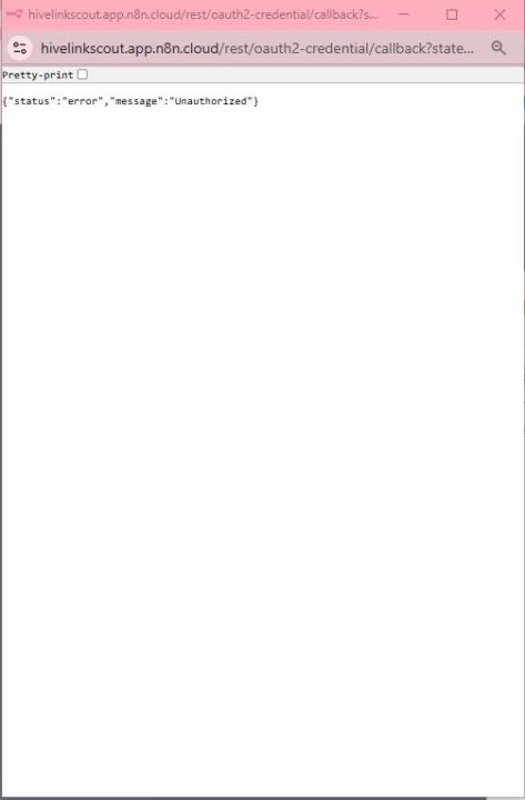 Error: Pretty-print {"status":"error","message":"Unauthorized"}