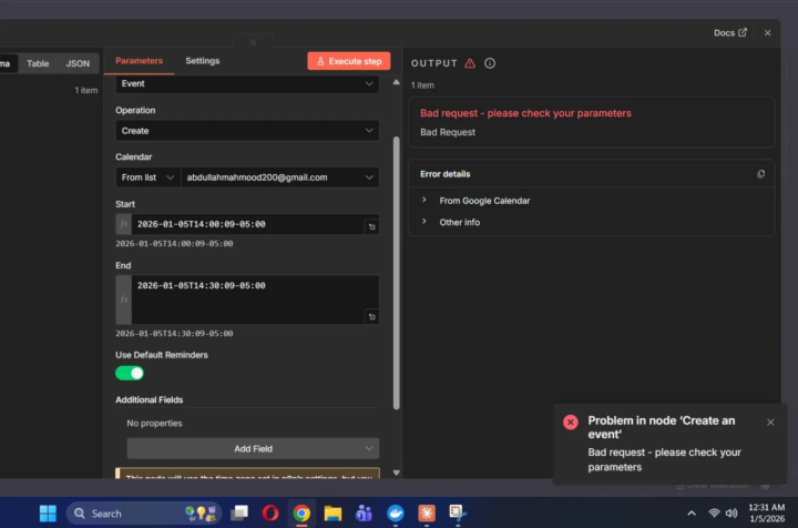 Need help with Google Calendar