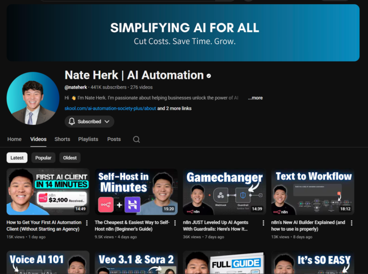Chat with all Nate Herk's YT Videos for FREE