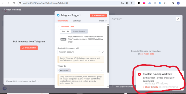 n8n docker connect cloudflare tunnel error