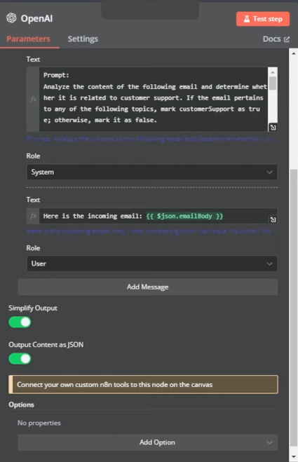 Missing option in n8n