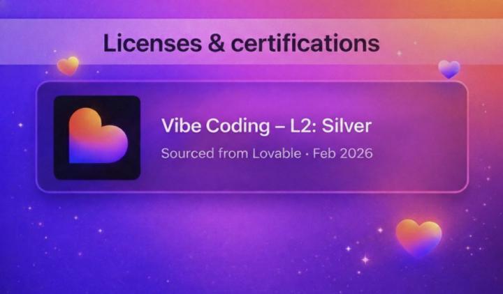Just earned my Lovable L2: Silver Vibe Coding badge 🥈