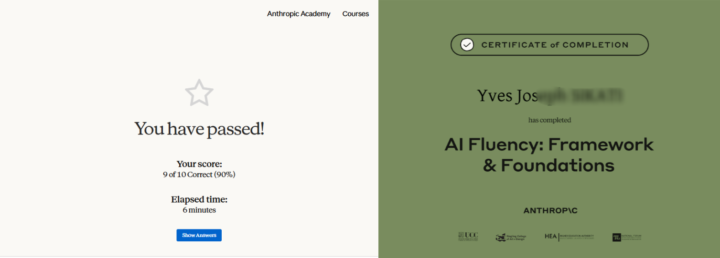 i earned the “AI Fluency: Framework & Foundations” certification from Anthropic