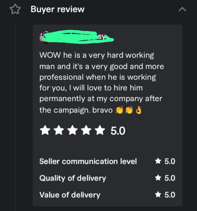 Another 5-star review from a satisfied client ⭐⭐⭐⭐⭐