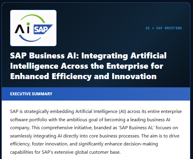 Day 1 - Automated Newsletter: AI & SAP