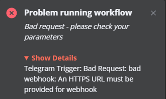 telegram error