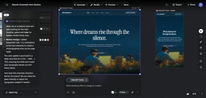 I tried the new version of Google Stitch today.