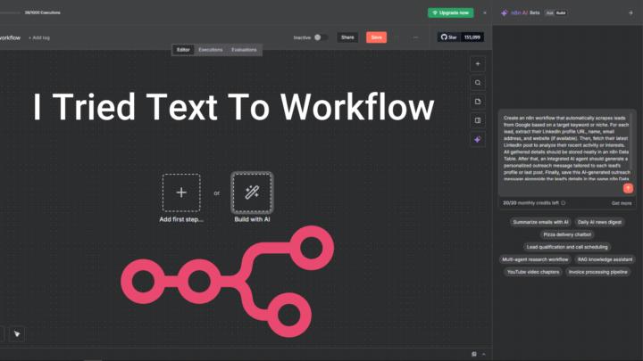 🔥 I just tried n8n’s Text-to-Workflow feature — here’s my honest take 👇