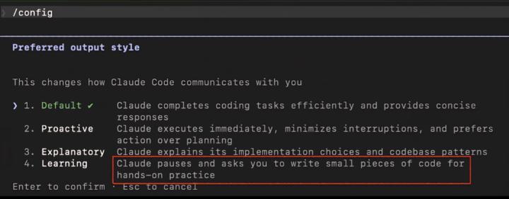 /config - make Claude your mentor
