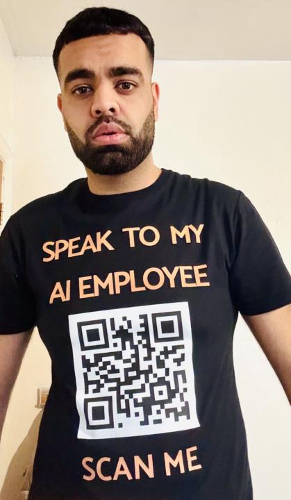 Talk to My AI! Scan the QR on My T-Shirt at the Biggest Tech Event.