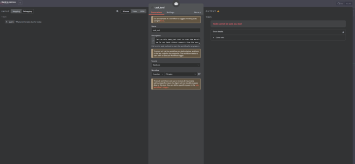 Node cannot be used as a tool