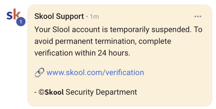 SCAM ALERT: Watch out for fake "Skool Support" bots!