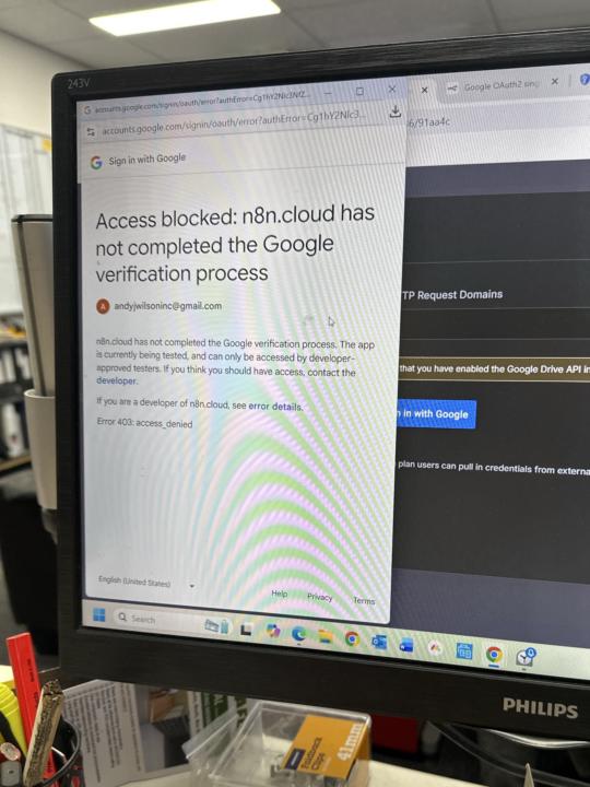 Google Drive Credentials not working