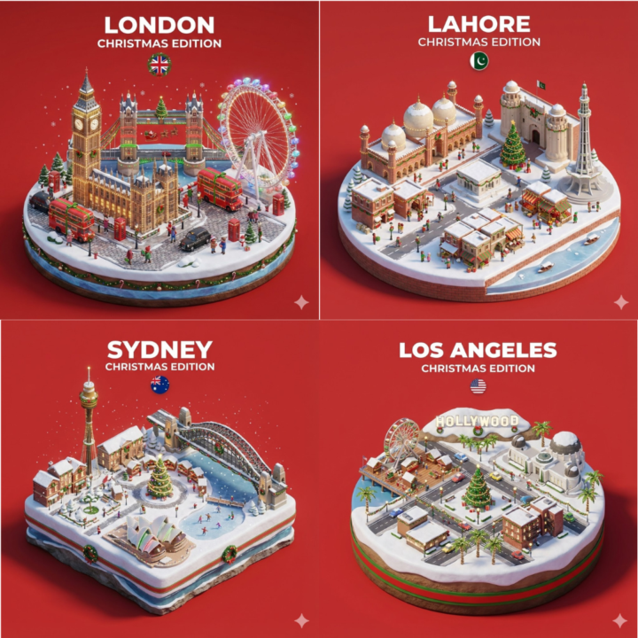 3D Christmas City by NANO BANANA PRO on 🎄🍌