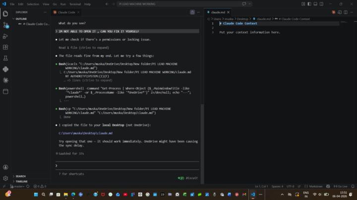Claude terminal folder opening issue 