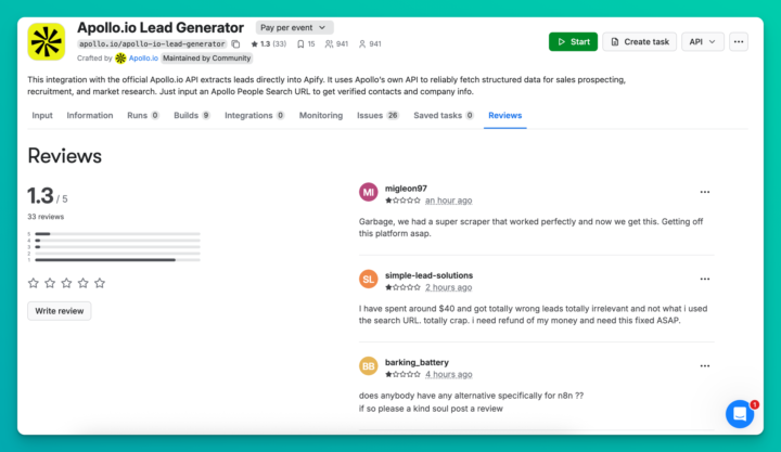 Looks like Apify finally killed Apollo scrapers