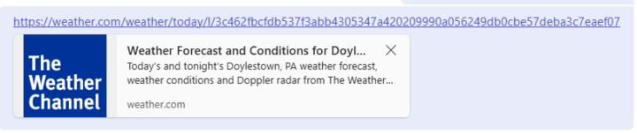 Morning weather report link for Delvery Team - Not WOrking