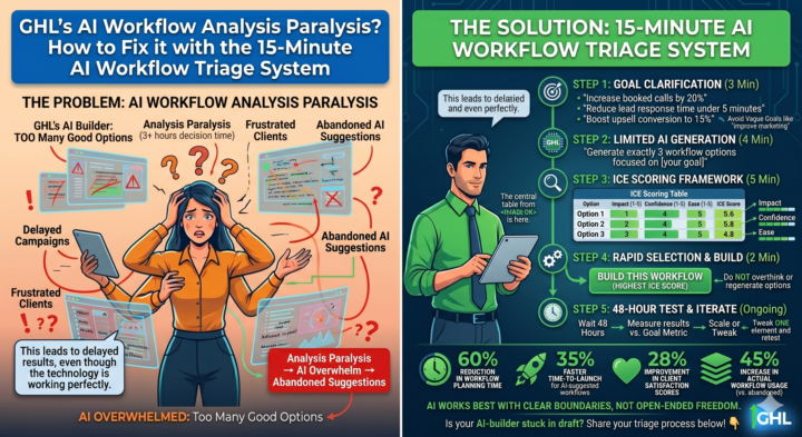GHL's AI Workflow Builder creates analysis paralysis. 